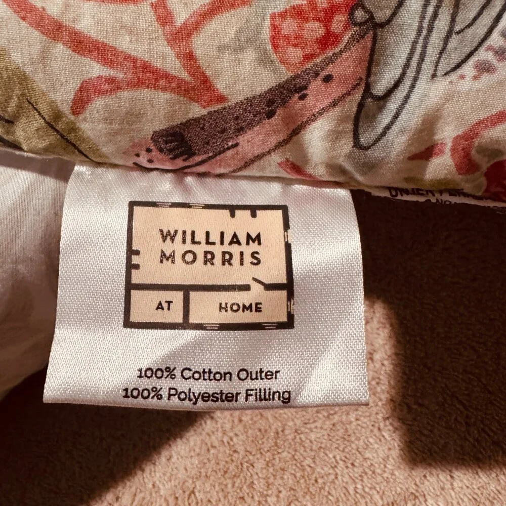 William Morris At Home Cotton Polyester Floral & Bird Pattern comforter Blanket